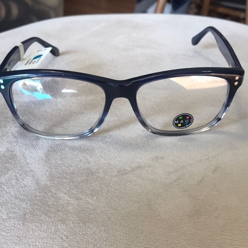 NEW MAUI AND SONS OMBRÉ BLUE CLEAR 53-16-145 FRAMES EYEGLASSES EYEWEAR DESIGNER - Picture 1 of 6
